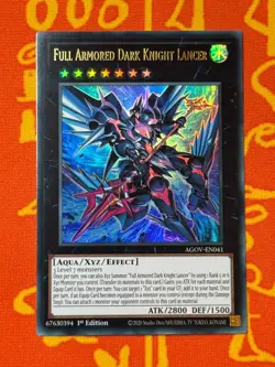 YUGIOH FULL ARMORED DARK KNIGHT LANCER ULTRA RARE 1ST NM AGOV-EN041 - Image 1
