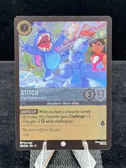 Disney Lorcana-Winterspell-Stitch-High Badness Level-#185-Cold Foil-M/NM - Image 1