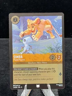 Disney Lorcana-Winterspell-Simba-Playful Pouncer-#23-Cold Foil-M/NM - Image 1