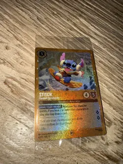 Disney Lorcana Stitch Carefree Snowboarder Glimmer Foil Winterspell Promo - Image 2