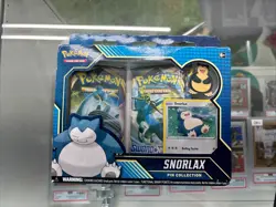 Pokemon TCG: Snorlax Card & Pin Collection 3 Booster Packs New - Image 1