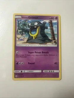 Pokemon Alolan Grimer Card 57/149 SM Base Set NM - Image 1