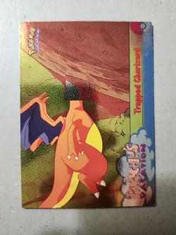 MP TRAPPED CHARIZARD #51 - SAND PAPER HOLO - Topps BLACK LOGO - POKEMON CARD - Image 1