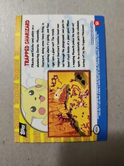 MP TRAPPED CHARIZARD #51 - SAND PAPER HOLO - Topps BLACK LOGO - POKEMON CARD - Image 2