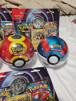 Pokemon TCG Mega Evolution & Phantasmal Flames Game Cards plus Poke Ball Tins - Image 4