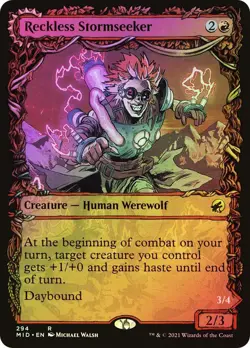 MTG FOIL Reckless Stormseeker // Storm-Charged Slasher Showcase - Innistrad: - Image 1