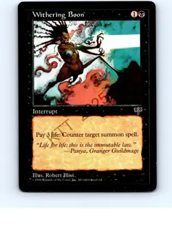 Withering Boon Black Uncommon Mirage MTG NP NM/NM+ - Image 1
