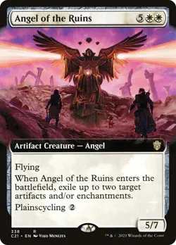 MTG Angel of the Ruins Extended Art - Commander 2021 #338 - Image 1