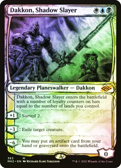MTG FOIL Dakkon, Shadow Slayer(#363) Showcase - Modern Horizons 2 #363 - Image 1