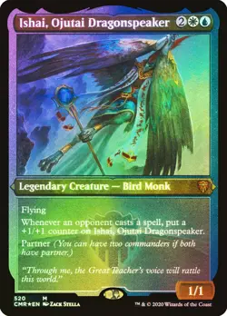 MTG FOIL ETCHED Ishai, Ojutai Dragonspeaker - Commander Legends #520 - Image 1