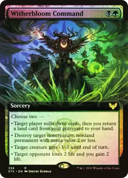 MTG FOIL Witherbloom Command Extended Art - Strixhaven: School of Mages #356 - Image 1