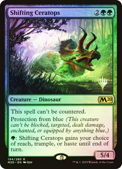 MTG FOIL Shifting Ceratops(Promo Pack) (Core Set 2020) - Promo #194p - Image 1