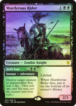 MTG FOIL Murderous Rider // Swift End(Promo Pack) (Throne of Eldraine) - Promo - Image 1