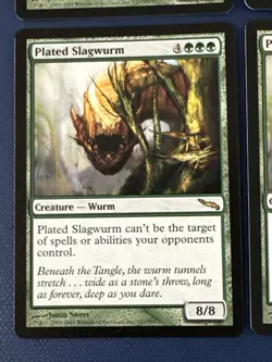 Plated Slagwurm X4 Mirrodin Ex Condition See Pics Front Back - Image 3
