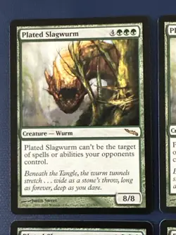 Plated Slagwurm X4 Mirrodin Ex Condition See Pics Front Back - Image 4