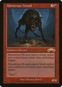 MTG Monstrous Hound(Prerelease) (Exodus) - Promo #089 - Image 1