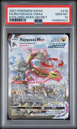 2021 POKEMON SWORD & SHIELD EVOLVING SKIES SECRET FULL ART/RAYQUAZA VMAX PSA 10 - Image 1