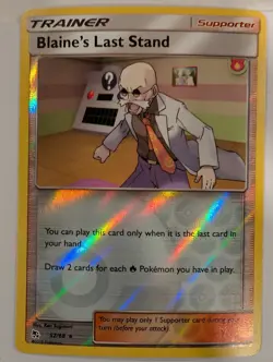 Blaine's Last Stand - 52/68 Hidden Fates Pokemon Reverse Holo Foil Nice! - Image 1
