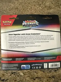 PRISMATIC EVOLUTIONS TECH STICKER COLLECTION LEAFEON POKEMON BLISTER PACK SWIRL - Image 2