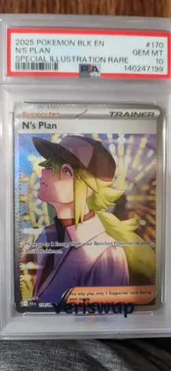 💎 PSA GEM MINT 10 💎 2025 POKEMON BLK EN N'S PLAN SPECIAL ILLUSTRATION RARE 170 - Image 1