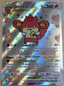 Pokemon Simisear VSTAR GG37/GG70 Crown Zenith Galarian Gallery Ultra Rare Holo - Image 1