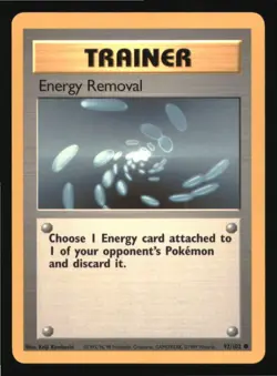 Energy Removal 92/102 Common Base Set Unlimited Pokemon Lightly Played - Image 1