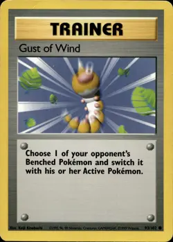 GUST OF WIND 93/102 COMMON BASE SET UNLIMITED POKEMON HP - Image 2