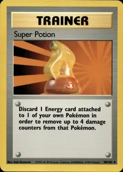 SUPER POTION 90/102 UNCOMMON BASE SET UNLIMITED POKEMON HP - Image 2