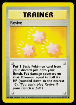 Revive 89/102 Uncommon Base Set Unlimited Pokemon Heavily Played - Image 1