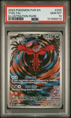Yveltal PSA 10 - 205/182 - Illustration Rare - Paradox Rift - Pokemon - Image 1
