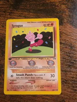 Pokemon 1st Edition Tyrogue 66/75 - Neo Discovery LP NM - Image 1