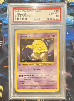 Pokemon TCG Drowzee Base Set Shadowless 1st Edition PSA 10 49/102 1999 #49 - Image 1