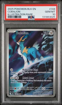 2025 POKEMON BLK EN-BLACK BOLT 144 COBALION ILLUSTRATION RARE PSA 10 - Image 3