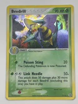 Pokemon TCG Beedrill Holo 1/112 Fire Red Leaf Green 2004 DMG #1 1/112 - Image 1