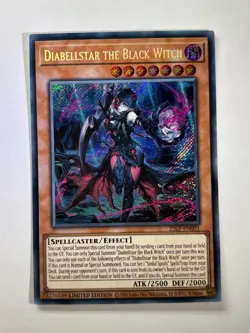 Diabellstar the Black Witch 25LP-EN001 Secret Rare 1st Edition YuGiOh Card NM - Image 1