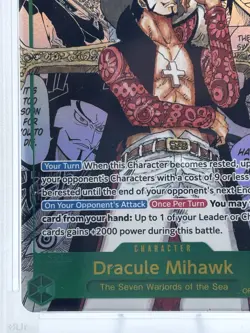 Bandai Dracule Mihawk OP14-119 Alternate Art Secret Rare Foil Azure Sea PSA 10 - Image 5