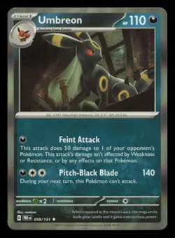 Umbreon 059/131 Pokemon Prismatic Evolutions Rare Near Mint Holo Card NM - Image 1