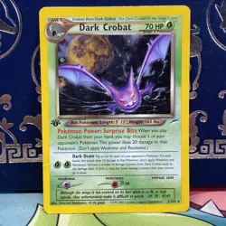 Pokemon Card - DARK CROBAT #2/105 HOLO NEO DESTINY 1ST EDITION YEAR 2002 MP - Image 1