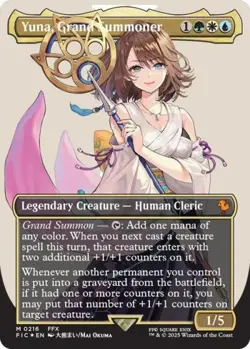 MTG English Yuna, Grand Summoner (Borderless) (Surge Foil) NM Foil - Image 1