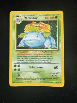 Venusaur 15/102 Holo Base Set Pokemon Card WOTC LP-NM - Image 1