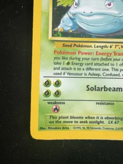 Venusaur 15/102 Holo Base Set Pokemon Card WOTC LP-NM - Image 5