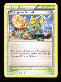 2016 Champions Festival ENGLISH Pokemon World Championships XY176 Promo Card - Image 1