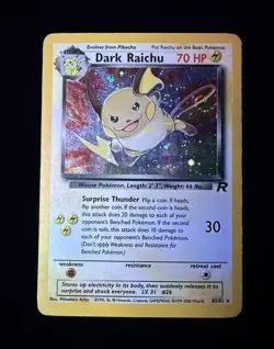 Dark Raichu 83/82 Holo Rare Team Rocket Secret Rare Pokemon Card WOTC 2000 LP - Image 1