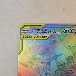 Moltres Zapdos Articuno GX 69/68 Sun Moon Hidden Fates Full Art NM Pokemon Card - Image 2
