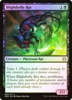 MTG FOIL Blightbelly Rat - Phyrexia: All Will Be One #085 - Image 1