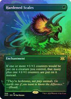 MTG FOIL Hardened Scales Borderless - Double Masters 2022 #369 - Image 1