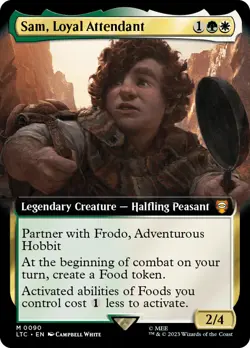 MTG Sam, Loyal Attendant(#090) Extended Art - The Lord of the Rings Commander - Image 1