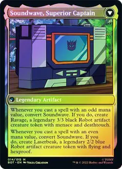 MTG FOIL Soundwave, Sonic Spy // Soundwave, Superior Captain - Transformers - Image 2
