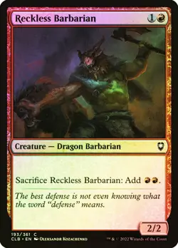 MTG FOIL Reckless Barbarian - Commander Legends: Battle for Baldur's Gate #193 - Image 1