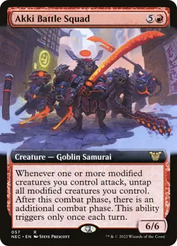 MTG Akki Battle Squad Extended Art - Kamigawa: Neon Dynasty Commander #57 - Image 1